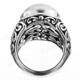 Scroll South Pacific White Mabe Cultured Pearl 925 Sterling Silver Ring