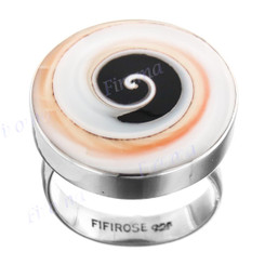 Mystical Shiva Eye Cone Shell 925 Sterling Silver Ring