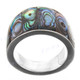 Paua Abalone Shell 925 Sterling Silver Band Ring