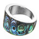 Paua Abalone Shell 925 Sterling Silver Band Ring
