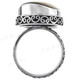 Olive Green Iridescent Round Shell 925 Sterling Silver Ring