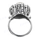 Bali Flower Blue Mabe Cultured Pearl 925 Sterling Silver Ring