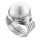 White Mabe Cultured Pearl 925 Sterling Silver Ring