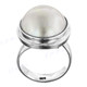 Bali Handmade Adjustable White Mabe Cultured Pearl 925 Sterling Silver Ring