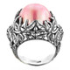 Bold South Pacific Pink Mabe Cultured Pearl Leaf Cradle 925 Sterling Silver Ring