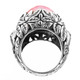 Bold South Pacific Pink Mabe Cultured Pearl Leaf Cradle 925 Sterling Silver Ring