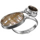Sparkling Shell Smokey Quartz 925 Sterling Silver Ring