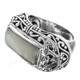White Mother Of Pearl Shell Scroll 925 Sterling Silver Ring