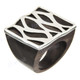 Dark Wood 925 Sterling Silver Pattern Ring