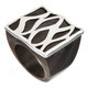 Dark Wood 925 Sterling Silver Pattern Ring