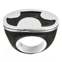 Dark Wood Contrast 925 Sterling Silver Ring
