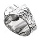 White Mabe Cultured Pearl Bali Handmade Hammered 925 Sterling Silver Ring