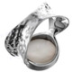 White Mabe Cultured Pearl Bali Hammered 925 Sterling Silver Ring