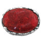 Red Coral Leaf Scrollwork 925 Sterling Silver Ring
