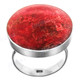 Bold Round Red Coral 925 Sterling Silver Ring