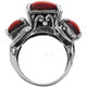 Red Coral Bali Scrollwork 925 Sterling Silver Ring