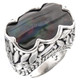 Bold Iridescent Black Shell 925 Sterling Silver Ring