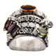 Mixed Simulated Gems Bali Handmade Swirl 925 Sterling Silver Ring