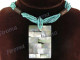 Mother Of Pearl 2mm Seed Beads Shell 17 1/2" Turquoise Necklace