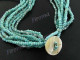 Mother Of Pearl 2mm Seed Beads Shell 17 1/2" Turquoise Necklace