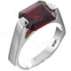 925 Sterling Silver Simulated Red Garnet Band Ring
