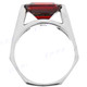 925 Sterling Silver Simulated Red Garnet Band Ring