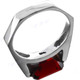 925 Sterling Silver Simulated Red Garnet Band Ring
