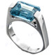 925 Sterling Silver Simulated Blue Topaz Band Ring