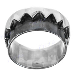 Mens Bali Handmade 2-tone Ocean Surf Wave 925 Sterling Silver Band Ring