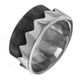 Mens Bali Handmade 2-tone Ocean Surf Wave 925 Sterling Silver Band Ring