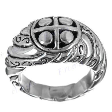 Bali Scroll 925 Sterling Silver Band Ring