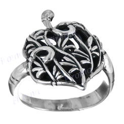 Water Lily Leaf  Flower Filigree 925 Sterling Silver Band Ring