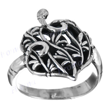 Water Lily Leaf  Flower Filigree 925 Sterling Silver Band Ring