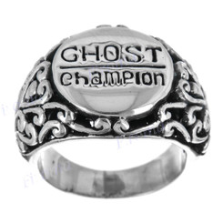 Ghost Ghosting Champion Scroll 925 Sterling Silver Band Ring