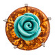 Turquoise-tone Flower Simulated Amber Cz 925 Sterling Silver Boutique Cocktail Ring, Size 7-8