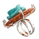 Turquoise-tone Flower Simulated Amber Cz 925 Sterling Silver Boutique Cocktail Ring, Size 7-8