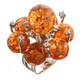 Sparkling 925 Sterling Silver Simulated Amber Cz Cocktail Ring