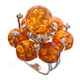 Sparkling 925 Sterling Silver Simulated Amber Cz Cocktail Ring