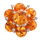 Sparkling 925 Sterling Silver Simulated Amber Cz Cocktail Ring