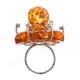 Sparkling 925 Sterling Silver Simulated Amber Cz Cocktail Ring