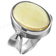 Big Oval Lemon Quartz Cabochon 925 Sterling Silver Ring, Size 8,8.5,9,10