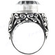 Bold Clear Quartz Scroll Filigree 925 Sterling Silver Ring, US 6-8