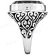 Bold Clear Quartz Scroll Filigree 925 Sterling Silver Ring, US 6-8