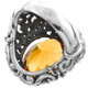 Citrine Oval Scrollwork Design 925 Sterling Silver Cocktail Ring, US 7, 8, 9