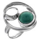 Looped Silverwork Turquoise Handmade 925 Sterling Silver Ring, US 5.5, 6.5