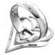 Heart Framed Moonstone 925 Sterling Silver Band Ring, US 6, 7.5