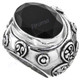 Bold Onyx 1" Wide 925 Sterling Silver Band Ring, US 6, 7