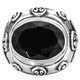 Bold Onyx 1" Wide 925 Sterling Silver Band Ring, US 6, 7