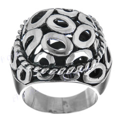 Heavy Scroll Design 925 Sterling Silver Statement Ring, US 6, 8, 8.5
