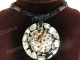 Glass Seed Beads Mother Of Pearl Tiger Cowry Shell 17 1/2" Black Necklace